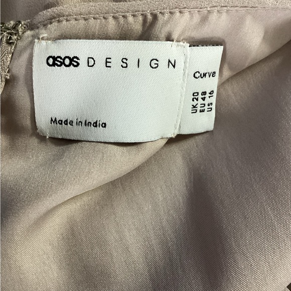 EUC ASOS Design Curve short sleeve dress with 3D embellished neckline size 16. - Picture 7 of 7